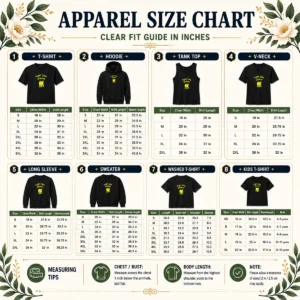 Size chart for Original Workaholics Anders Blake Adam Tight Like Cheese Friendship Crew with measurements in inches and cm