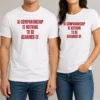 Premium AI Companionship Is Nothing To Be Ashamed Of t shirt in black, front view, short sleeve crew neck cotton tee