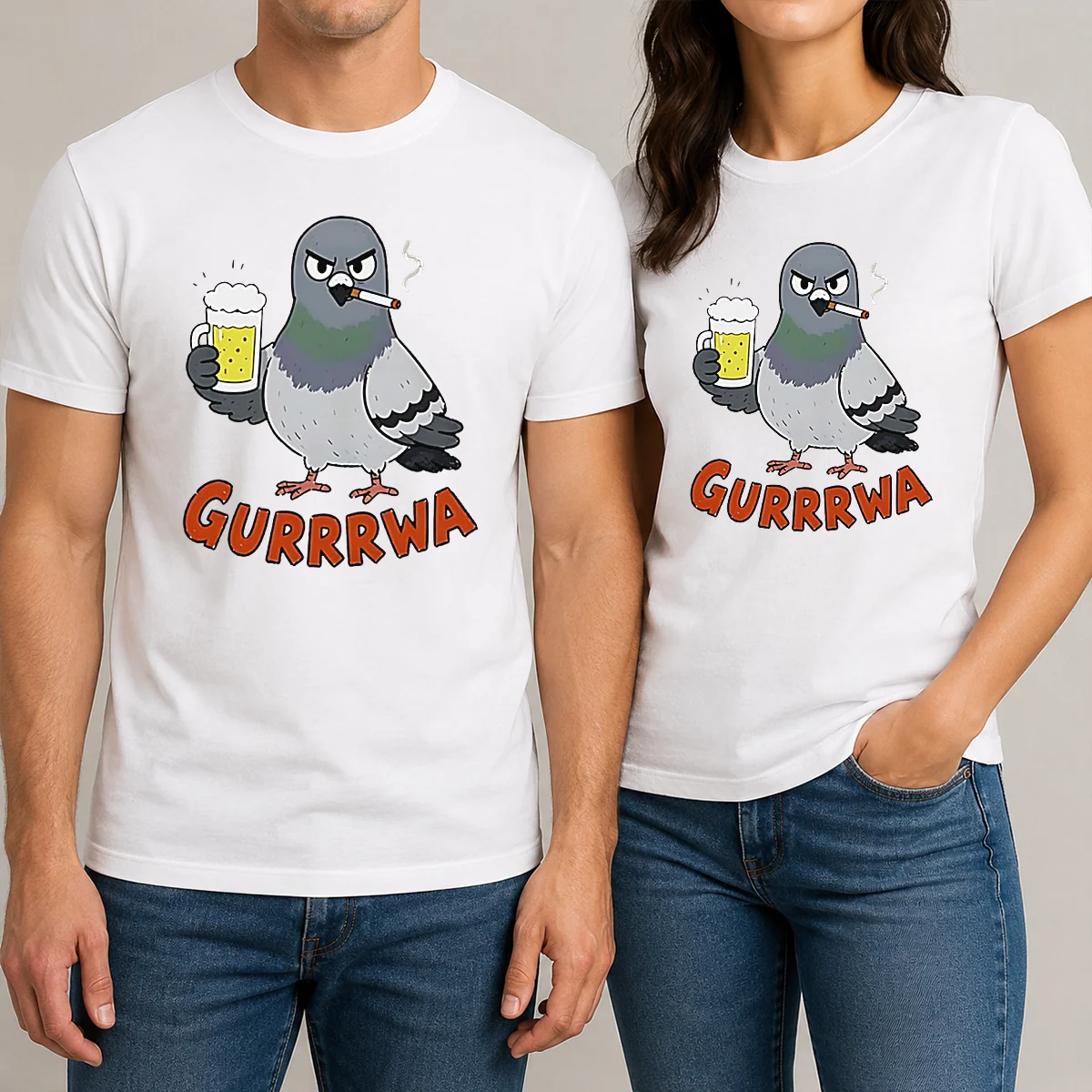 Premium Angry Pigeon With Beer And Shirt Premium Angry Pigeon With Beer And Shirt