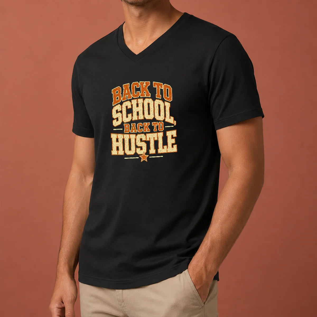 Premium Back To School Hustle Vintage V-Neck Shirt Premium Back To School Hustle Vintage V-Neck Shirt