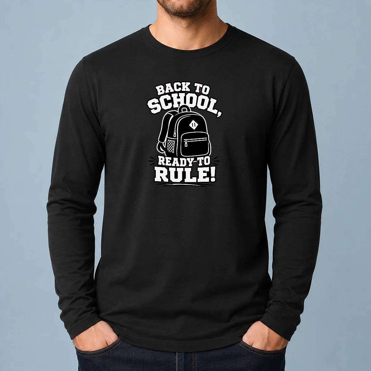 Premium Back To School Ready To Rule Silhouette Long Sleeve Shirt