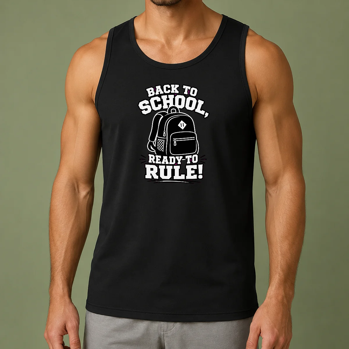 Premium Back To School Ready To Rule Silhouette Tank Top
