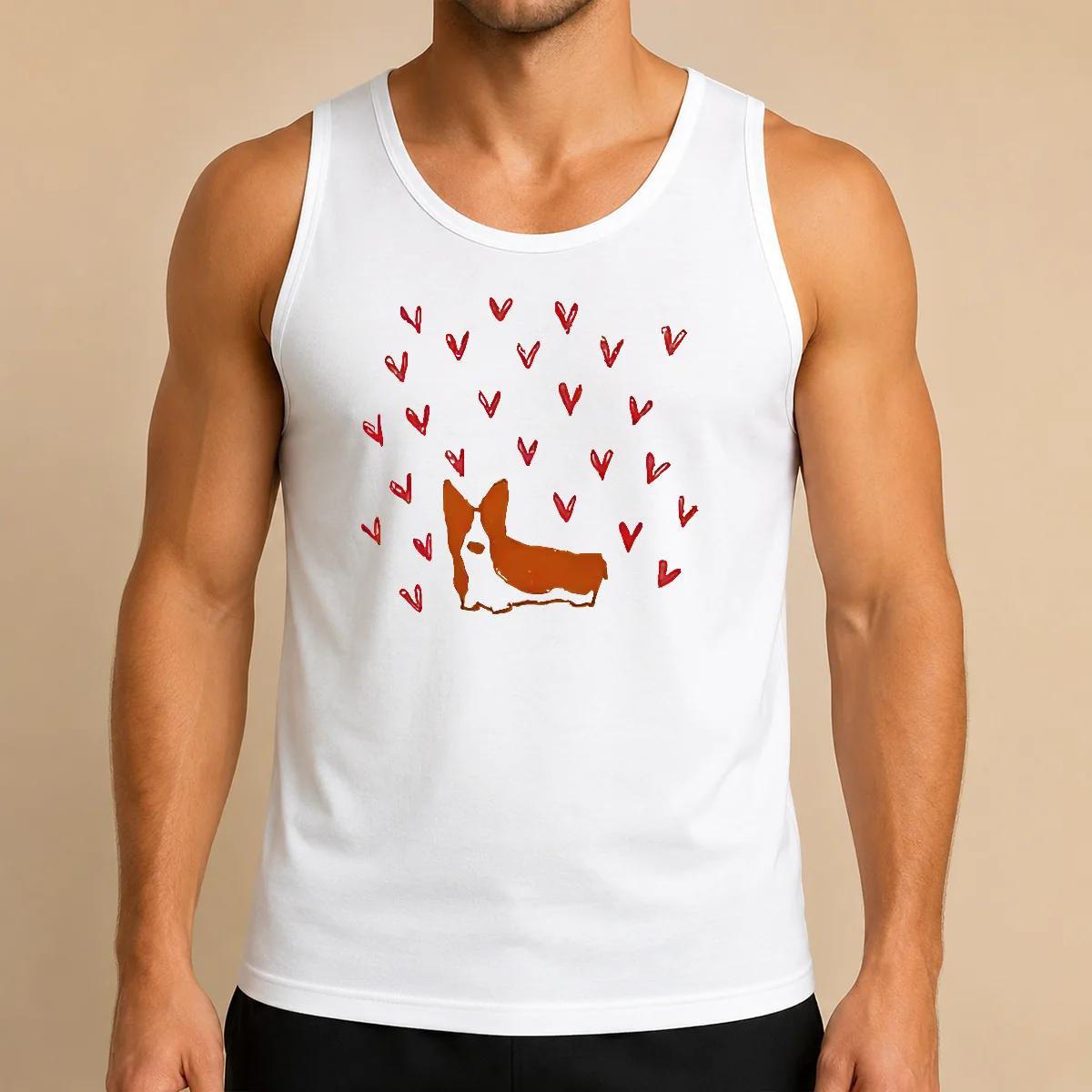 Premium Cute Corgi Dog Valentines Day Tank Top