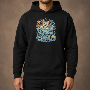 Premium Cute Kittens Of The Sea Watercolor Line Art Hoodie