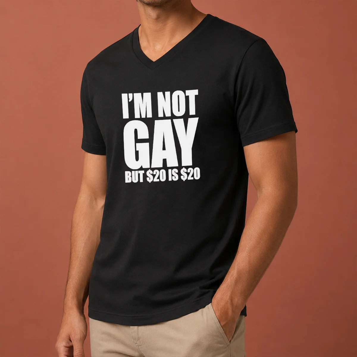 Premium I Am Not Gay But V-Neck Shirt Premium I Am Not Gay But V-Neck Shirt