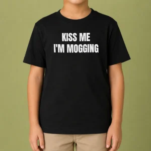 Premium Kiss Me I'M Mogging Looksmaxxing Meme Kids T-Shirt