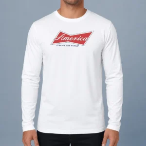 Premium Pretty America King Of The World Patriotic USA Long Sleeve Shirt
