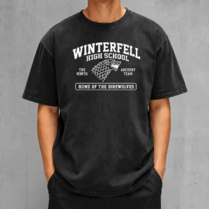 Premium Winterfell High School Geek Washed T-Shirt