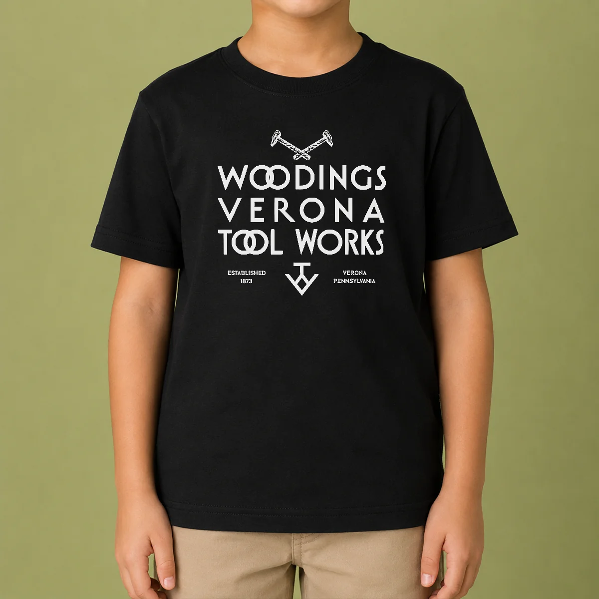 Premium Woodings Verona Tool Works Established 1873 Pennsylvania Kids T-Shirt