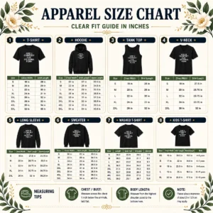 Size chart for Pretty Are U Chinese Cuz I'M China Fuhh with measurements in inches and cm