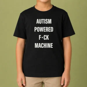 Pretty Autism Powered Fuck Machine Humor Kids T-Shirt