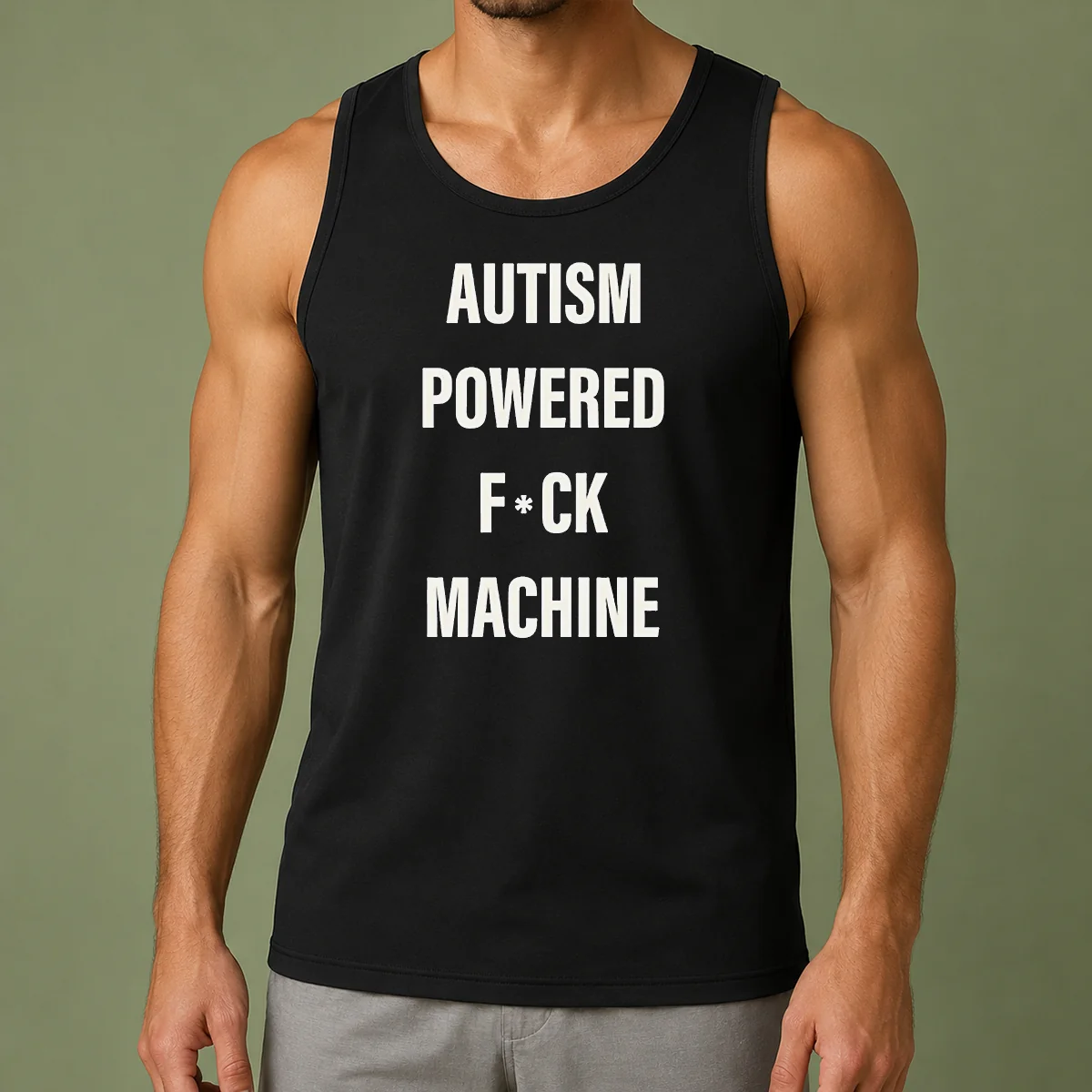 Pretty Autism Powered Fuck Machine Humor Tank Top