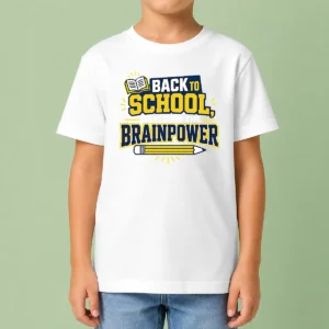 Pretty Back To School Brainpower Typography Kids T-Shirt