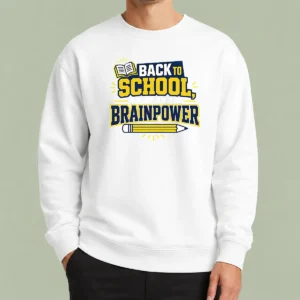Pretty Back To School Brainpower Typography Sweater