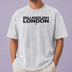 Pretty Billie Eilish London Tour Concert Music Washed T-Shirt