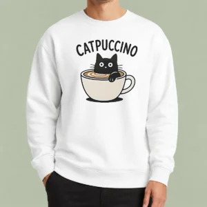 Pretty Catpuccino Black Cat In A Coffee Cup Cappuccino Sweater