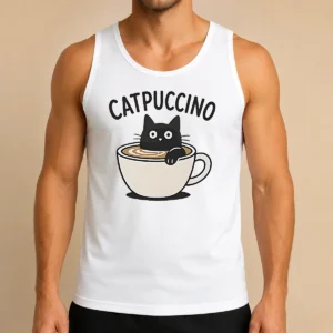 Pretty Catpuccino Black Cat In A Coffee Cup Cappuccino Tank Top
