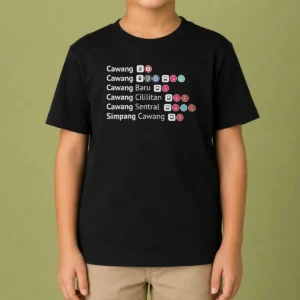 Pretty Cawang Cawang Baru Cililitan Sentral Simpang Cawang Transport Transit Map Kids T-Shirt