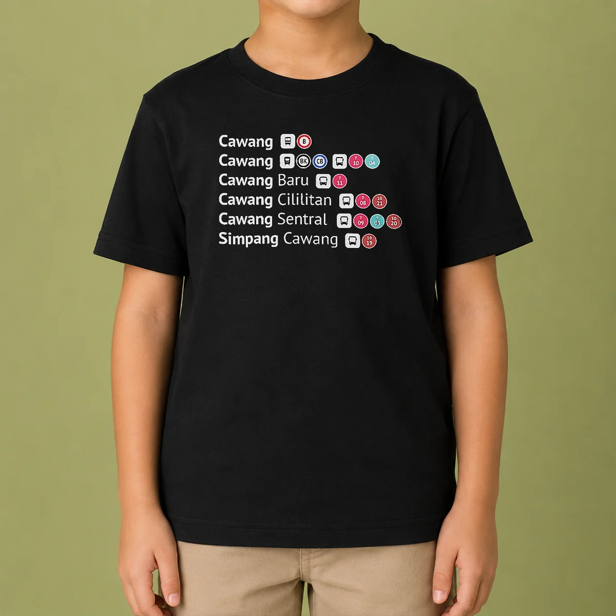 Pretty Cawang Cawang Baru Cililitan Sentral Simpang Cawang Transport Transit Map Kids T-Shirt