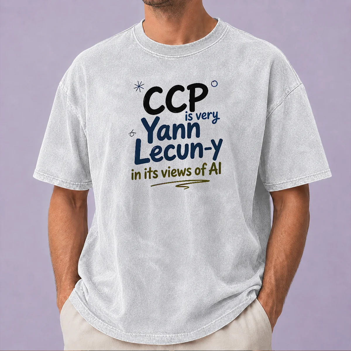 Pretty CCP Is Very Yann Lecun Y In Its Views Of AI Washed T-Shirt