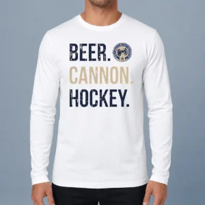 Pretty Columbus Blue Jackets Beer Cannon Hockey long sleeve shirt featuring team colors and logo design