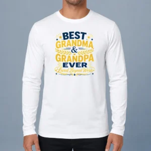 Pretty Good Grandparents Day Typography Family Love long sleeve shirt in white with black text design