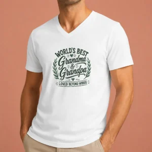 Pretty Grandparents Day Gratitude Sketch Loved Grandchild V-Neck Shirt