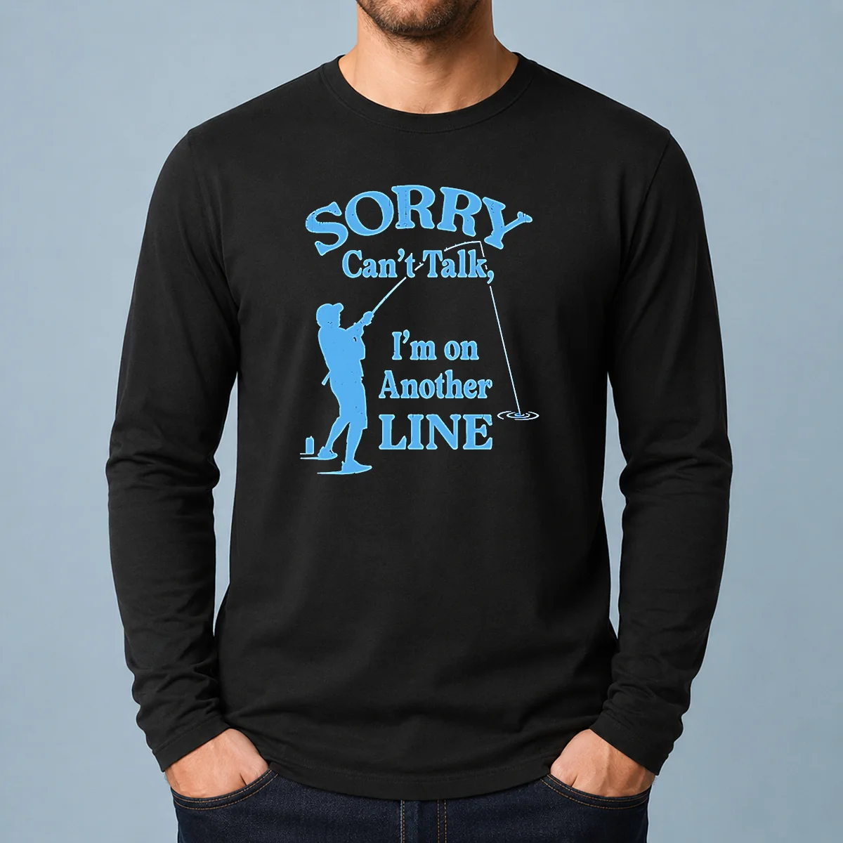 Pretty Hot Sorry Can't Talk I'm On Another Line Fishing Retro Shirt - Image 6
