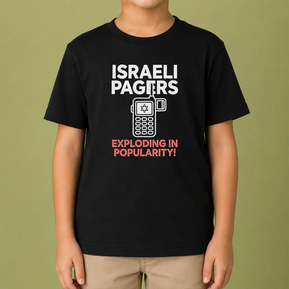 Pretty Israeli Pagers Exploding In Popularity Star Of David Pager Gag Joke Kids T-Shirt