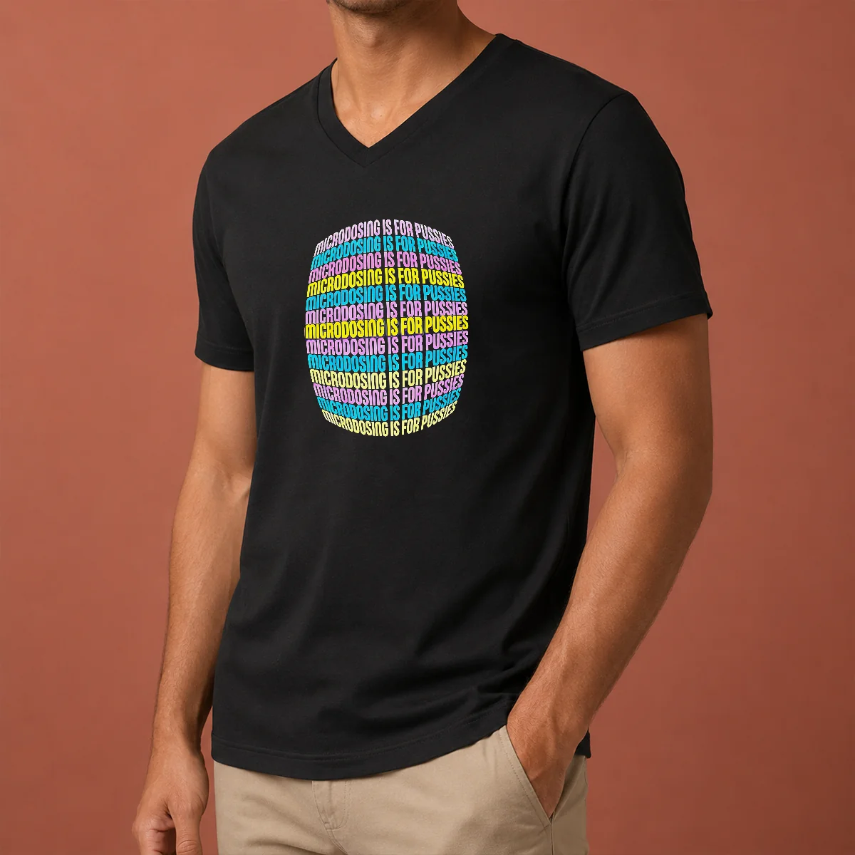 Pretty Microdosing Is For Pussies V-Neck Shirt Pretty Microdosing Is For Pussies V-Neck Shirt