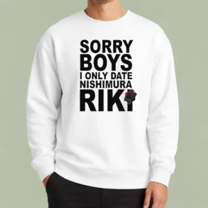 Pretty Nishimura Riki Enhypen Sorry Boys I Only Date Nishimura Riki Text Rose Sweater
