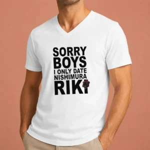 Pretty Nishimura Riki Enhypen Sorry Boys I Only Date Nishimura Riki Text Rose V-Neck Shirt