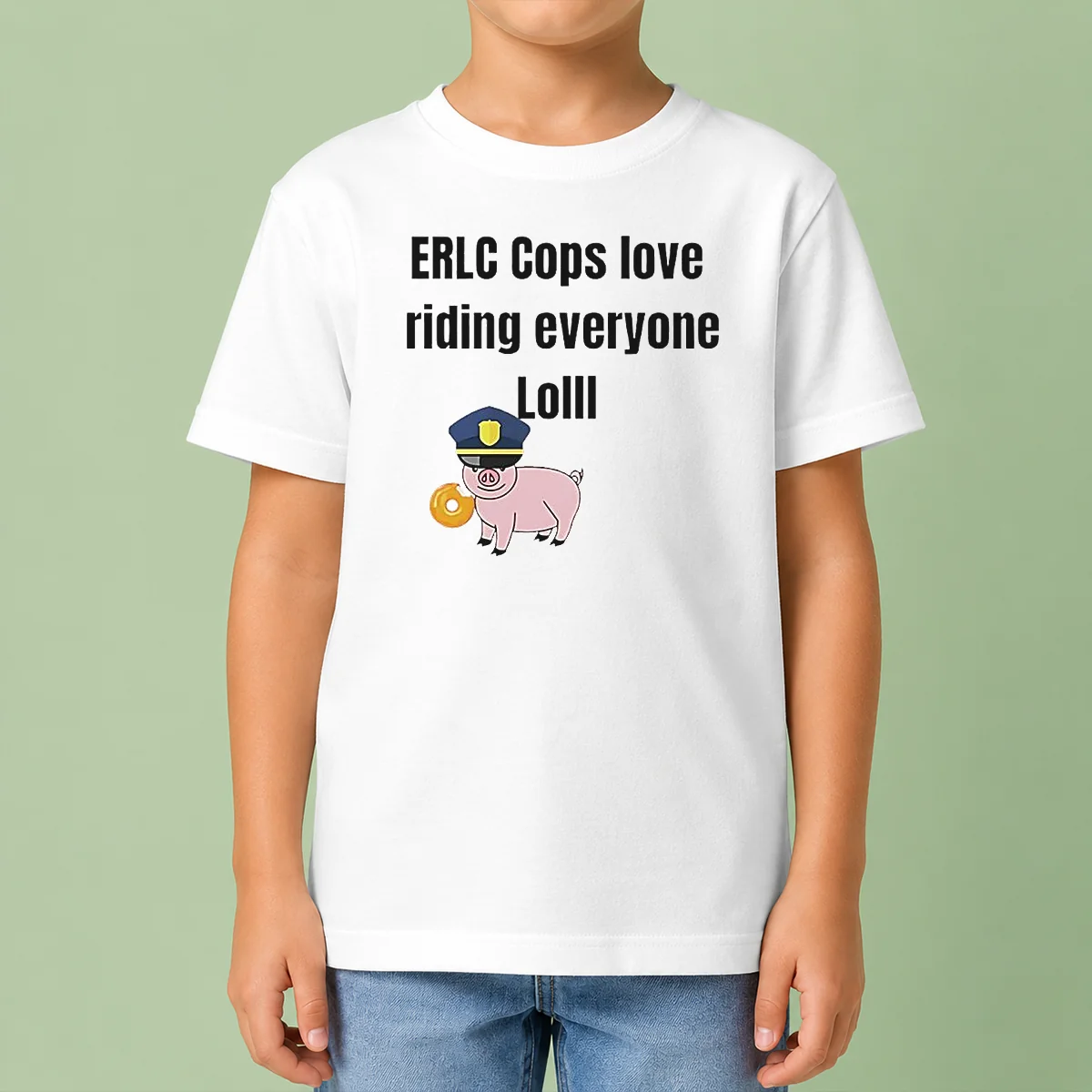 Pretty Pig Erlc Cops Love Riding Everyone Lolll Kids T-Shirt
