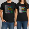 Pretty Public Radio Libraries Lands Transit Television Parks Education Art t shirt in black with colorful text design
