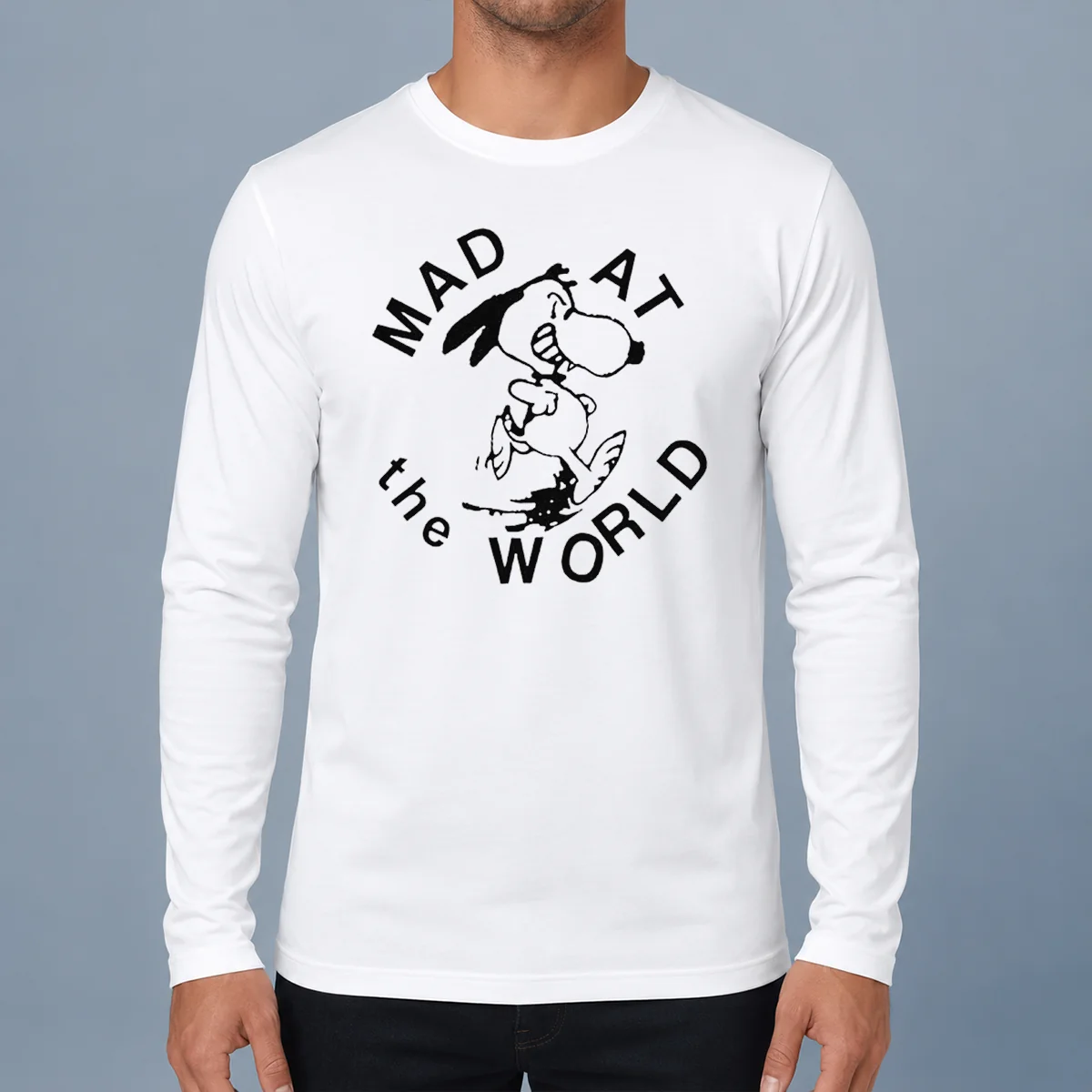 Pretty Snoopy Peanuts Mad At The World Long Sleeve Shirt
