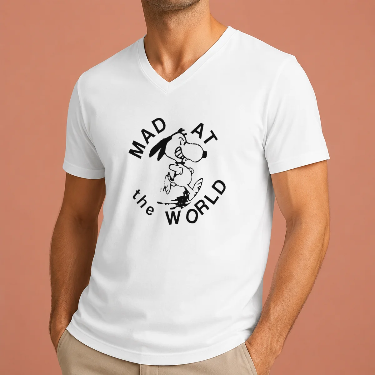 Pretty Snoopy Peanuts Mad At The V-Neck Shirt Pretty Snoopy Peanuts Mad At The V-Neck Shirt