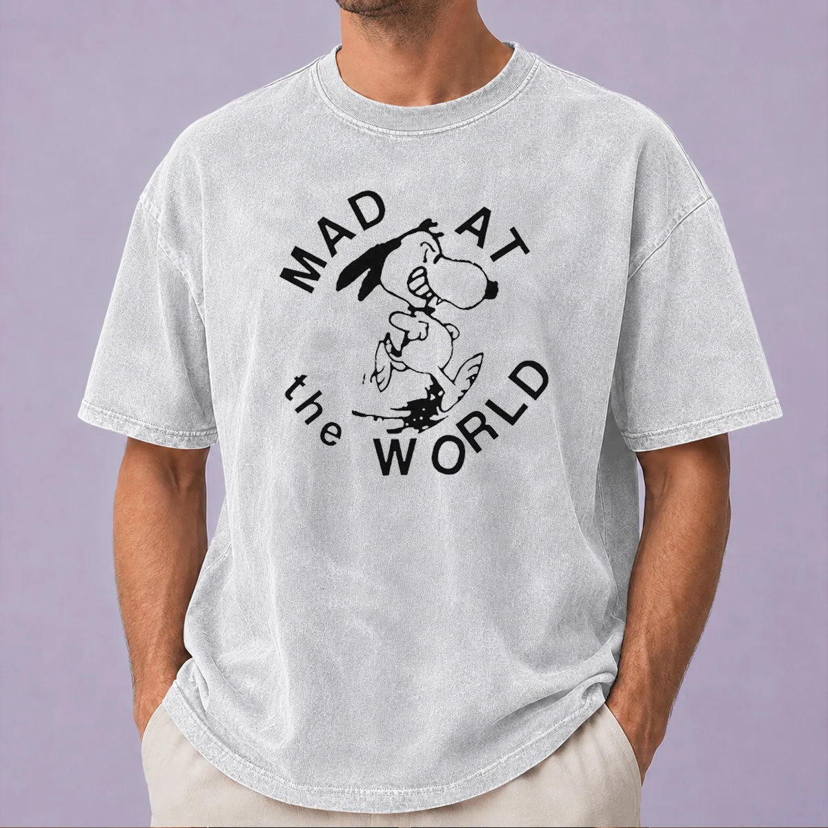 Pretty Snoopy Peanuts Mad At The World Washed T-Shirt