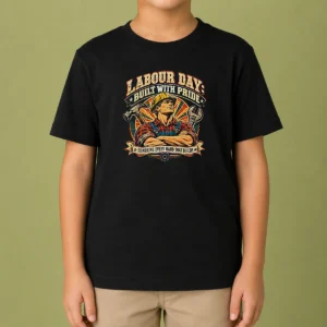 Pretty Vintage Style Labour Day Holiday Kids T-Shirt
