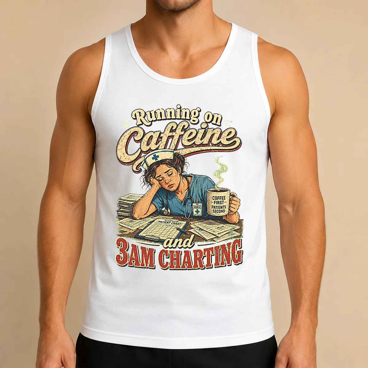Running on Caffeine and 3AM Charting Nurse Vintage Tank Top