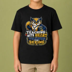 Teaching With Heart Owl Mascot Kids T-Shirt
