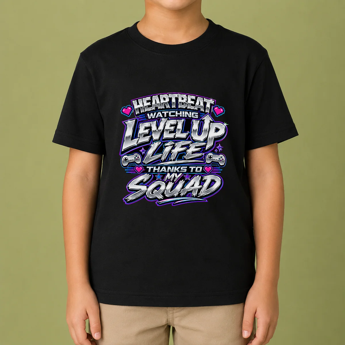 Thanks To My Squad Level Up Life Tee Kids T-Shirt
