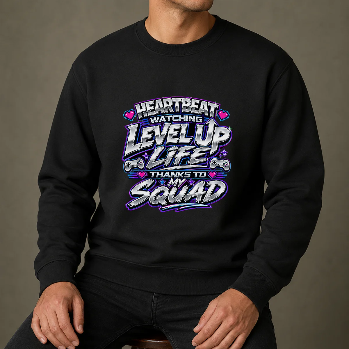 Thanks To My Squad Level Up Life Tee Sweater