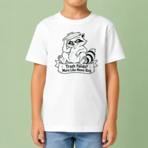 Top Cheeky Jimothy Viral Raccoon Trash Panda Line Art kids t shirt featuring playful line art design