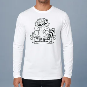 Top Cheeky Jimothy Viral Raccoon Trash Panda Line Art Long Sleeve Shirt