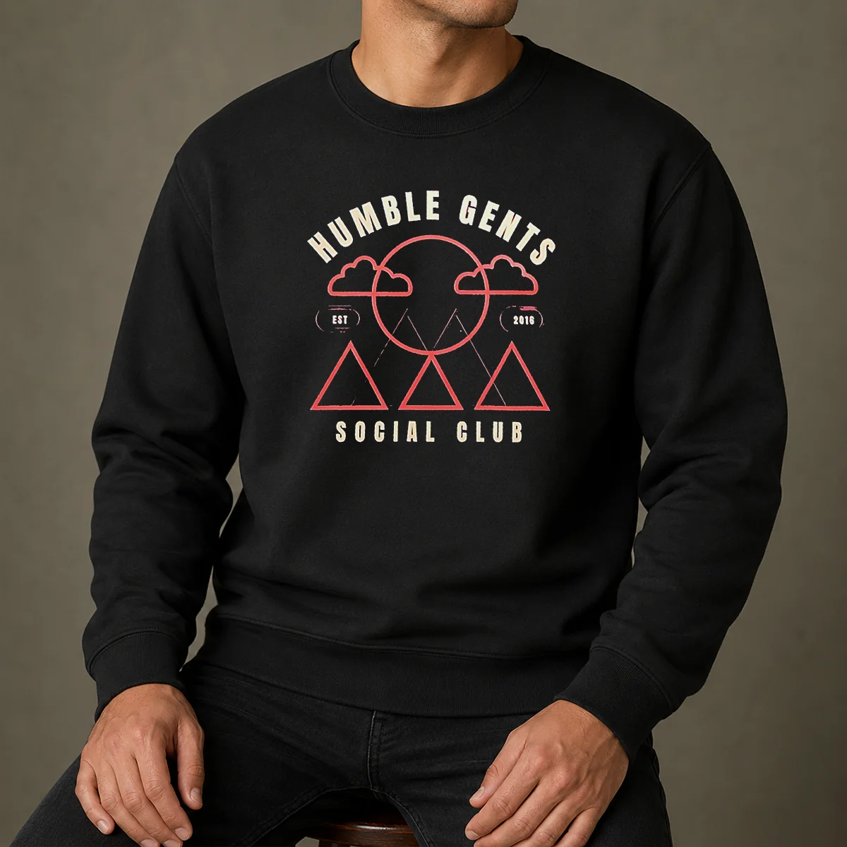 Top Humble Gents Social Club EST 2016 Mountains Clouds Sun Sweater