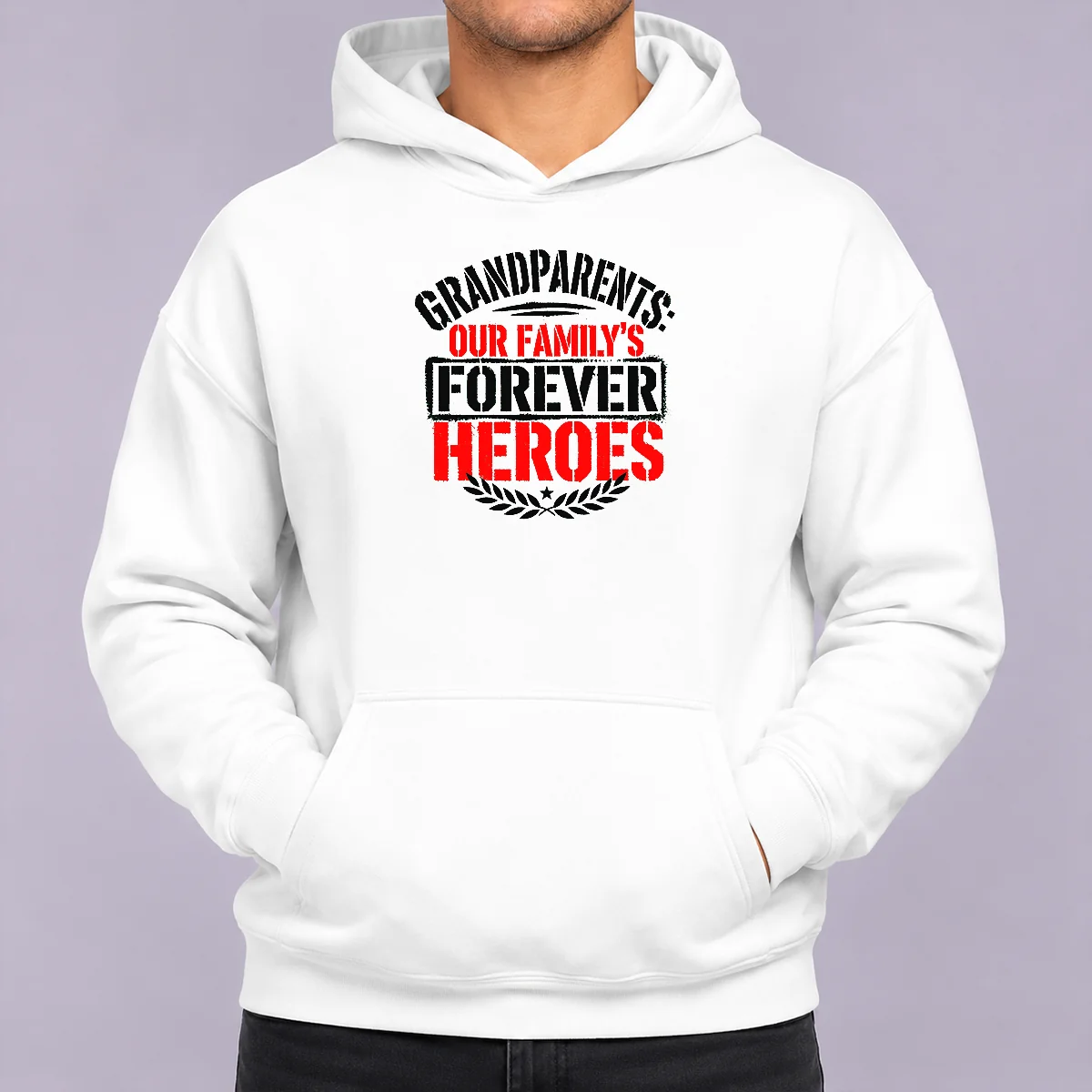 Top Pretty Grandparents Day Forever Heroes Stencil Hoodie