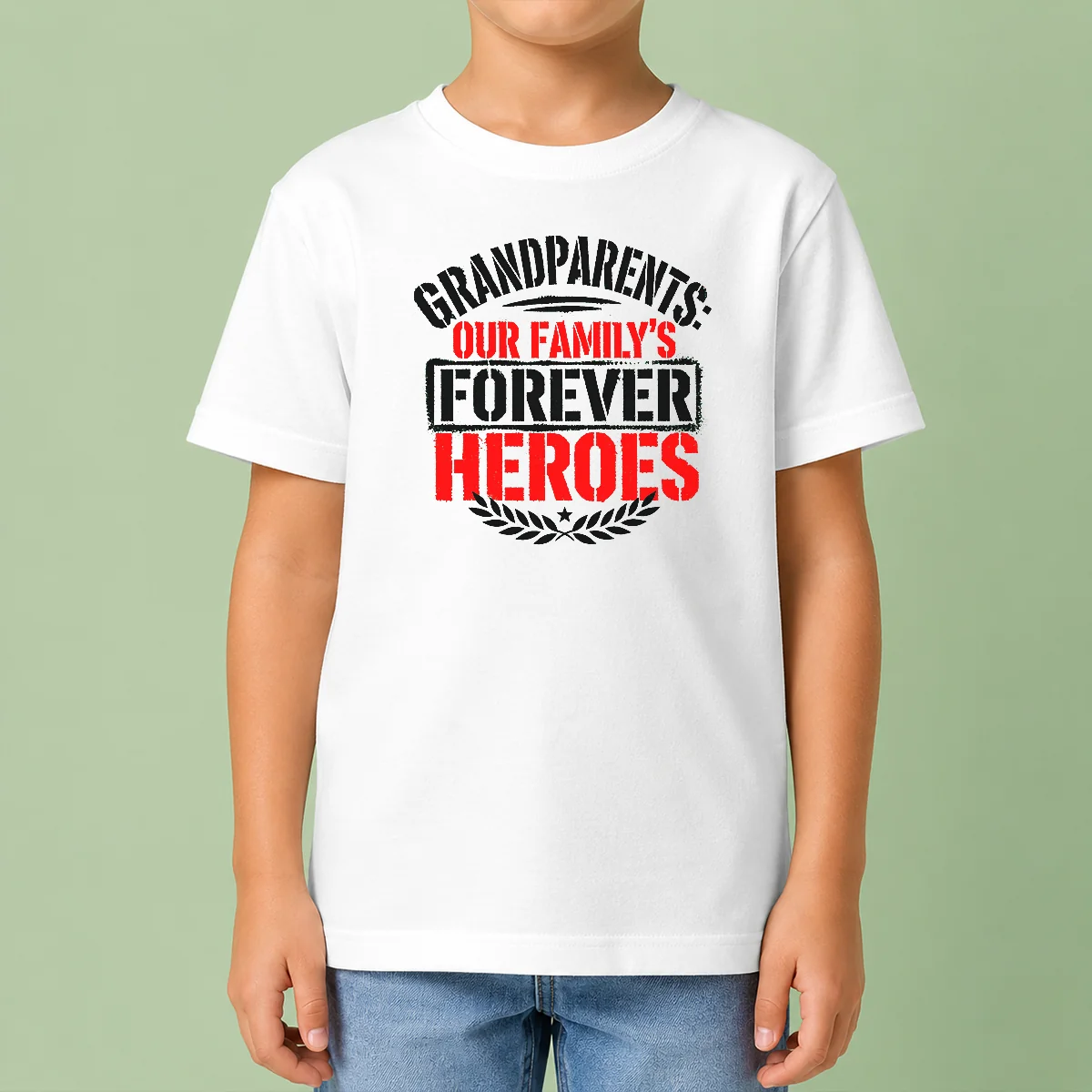 Top Pretty Grandparents Day Forever Heroes Stencil Kids T-Shirt