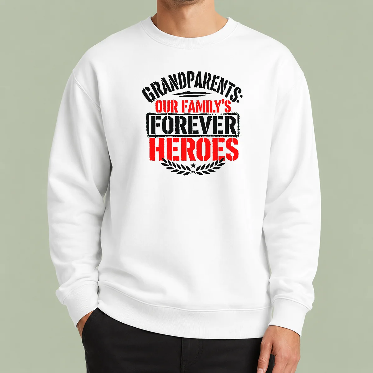 Top Pretty Grandparents Day Forever Heroes Stencil Sweater