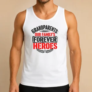 Top Pretty Grandparents Day Forever Heroes Stencil Tank Top