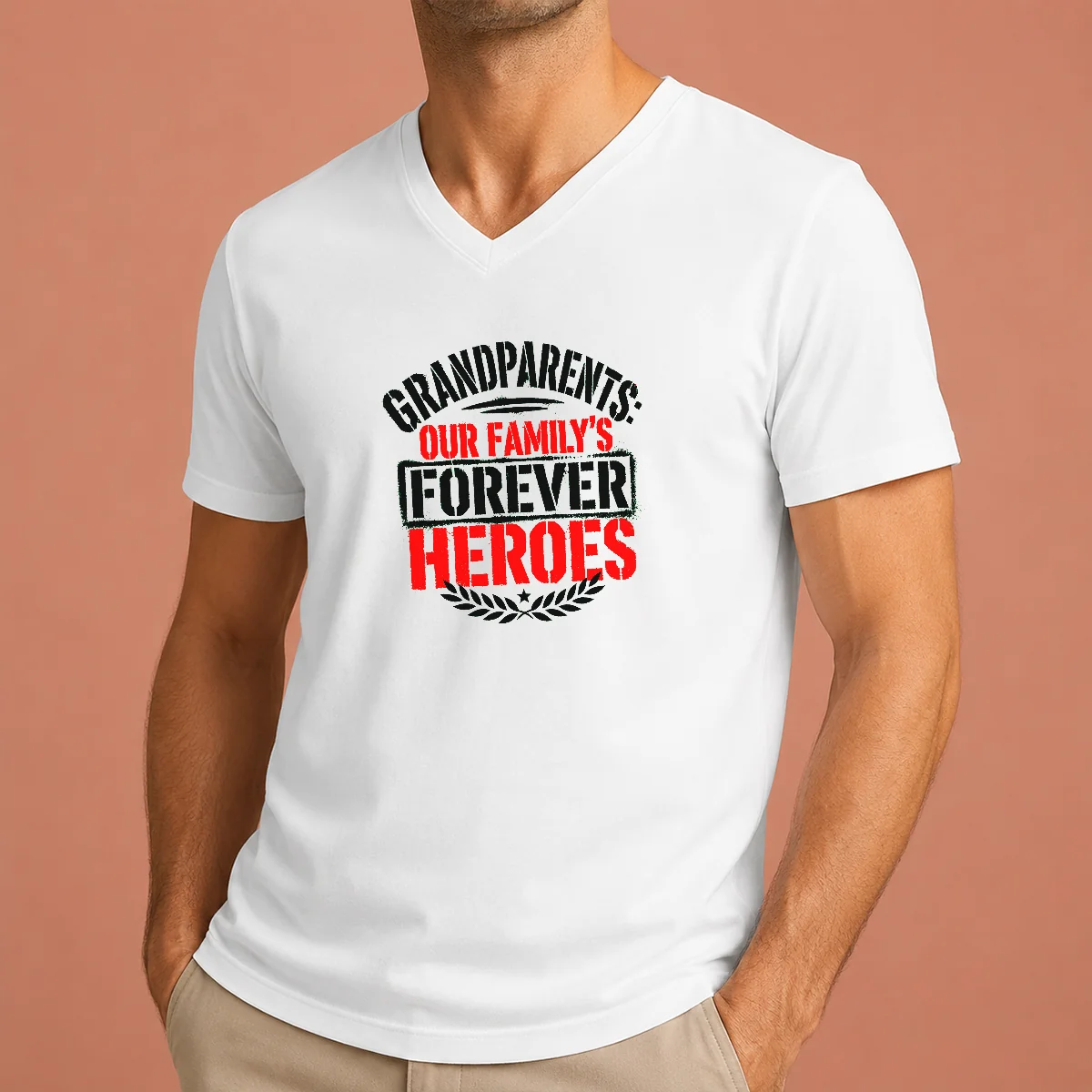 Top Pretty Grandparents Day Forever Heroes V-Neck Shirt Top Pretty Grandparents Day Forever Heroes V-Neck Shirt